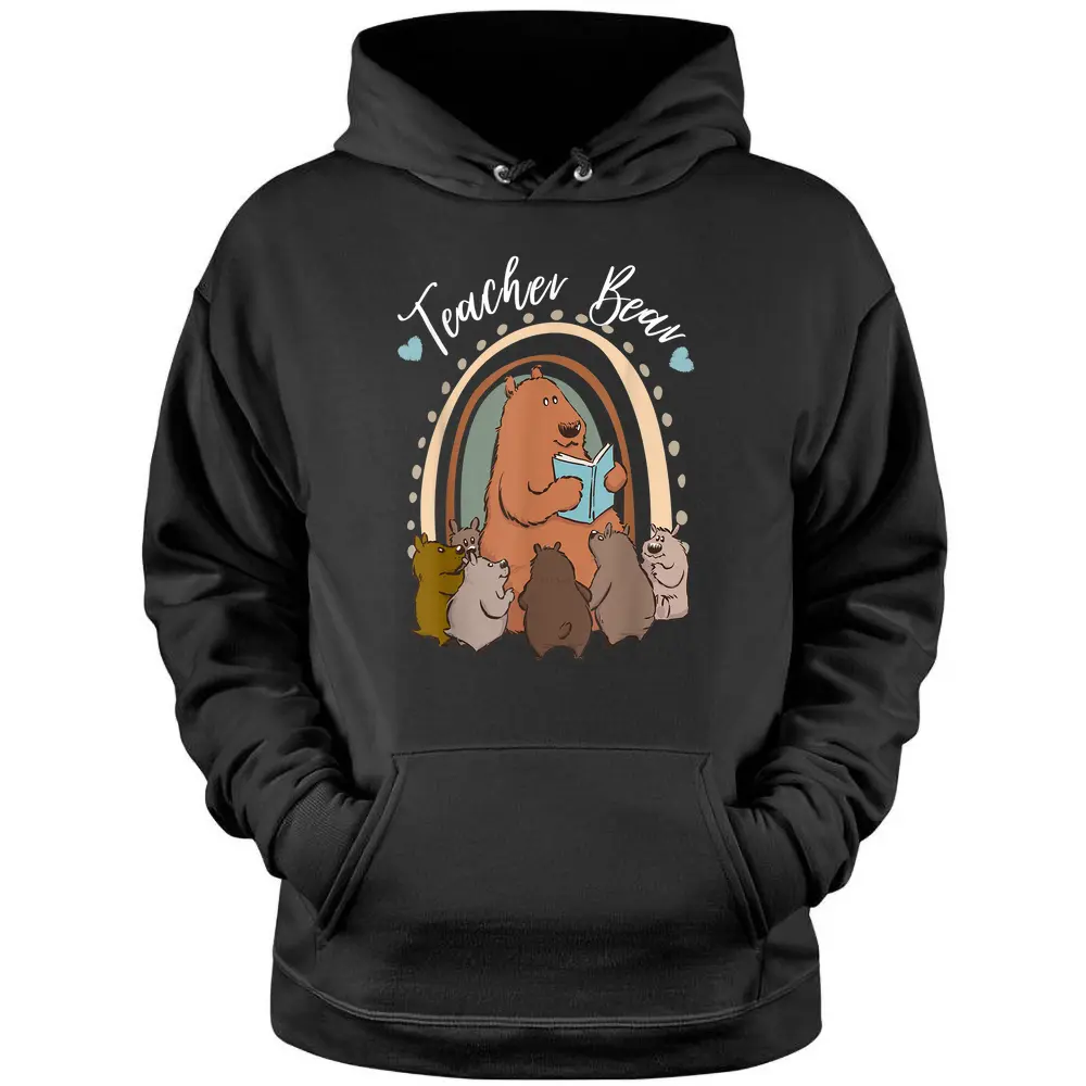 Teacher Bear Reading Appreciation Teacher Pullover Hoodie