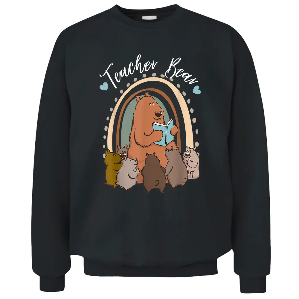 Teacher Bear Reading Appreciation Teacher Pullover Sweatshirt