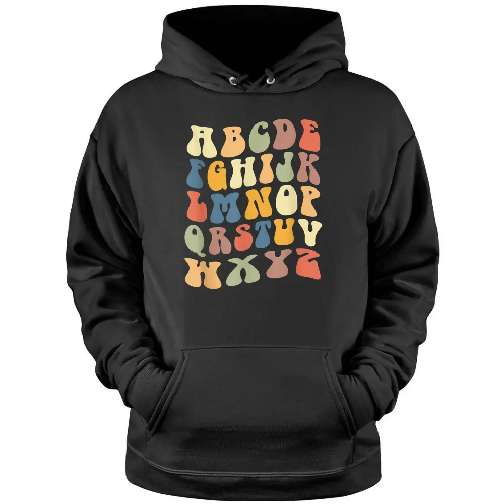 Teacher School Alphabet Vintage Retro Pullover Hoodie