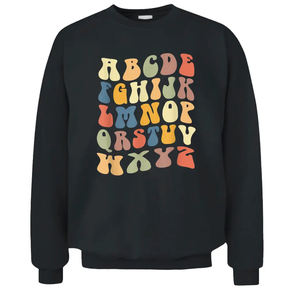 Teacher School Alphabet Vintage Retro Pullover Sweatshirt