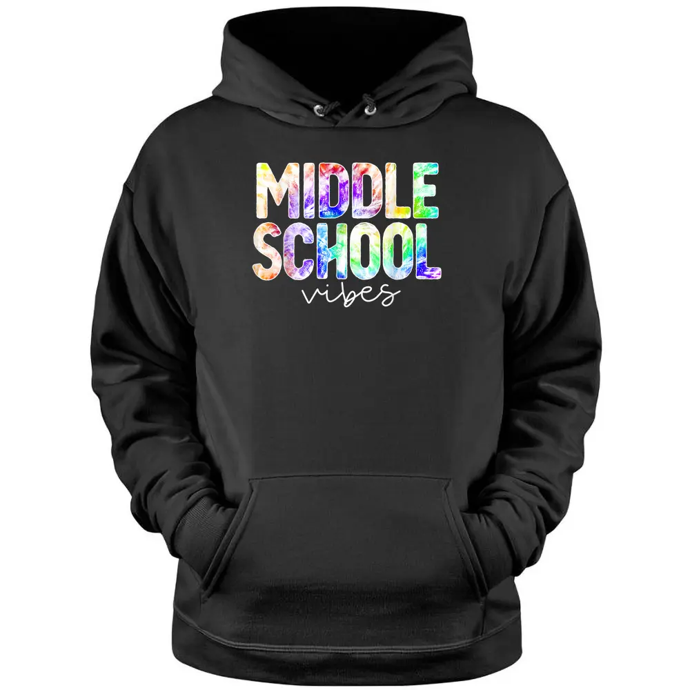 Teacher Student Middle School Vibes First Day Of School Kids Pullover Hoodie