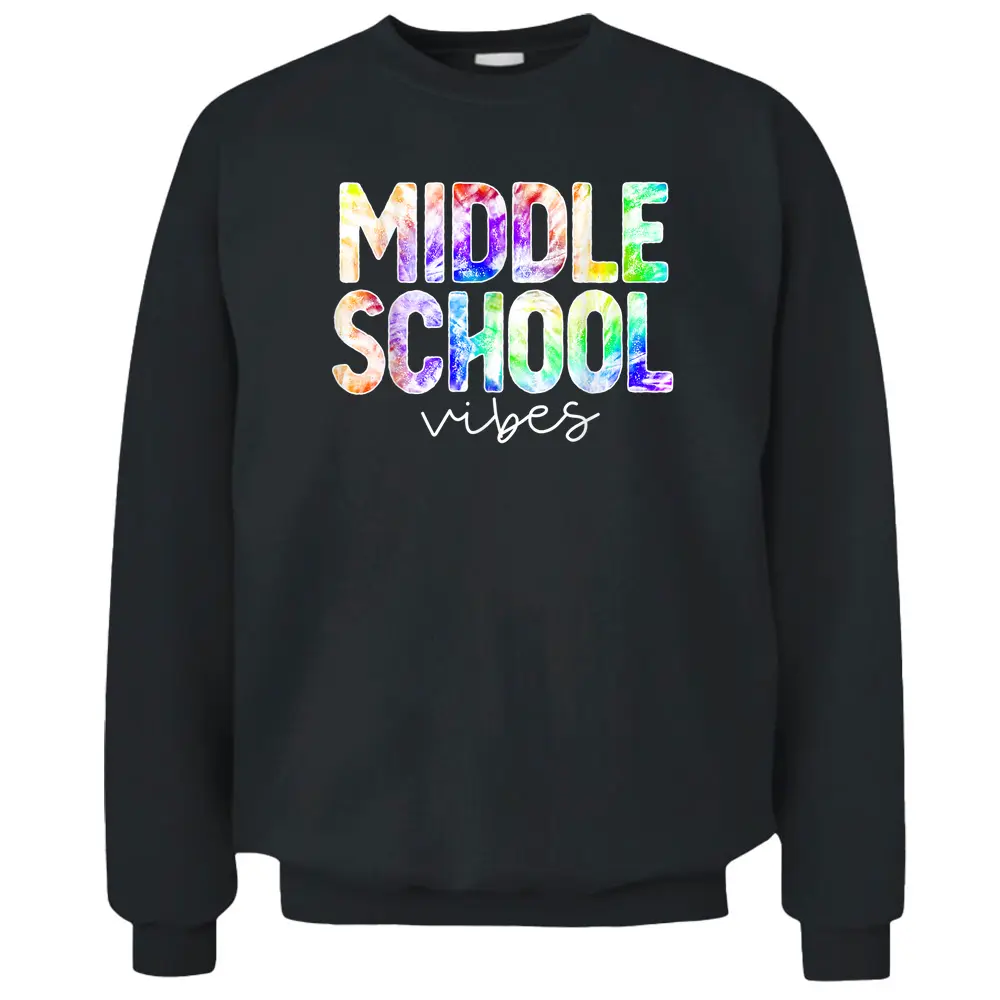 Teacher Student Middle School Vibes First Day Of School Kids Pullover Sweatshirt