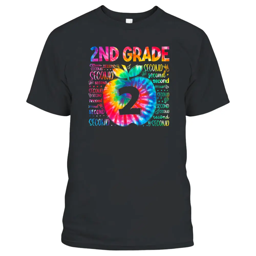 Team 2nd Grade Typography Tie Dye Back To School Teacher T-Shirt