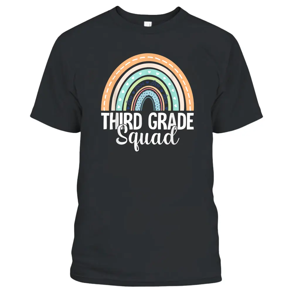 Third Grade Squad Rainbow Back To School 3rd Grade Teacher T-Shirt