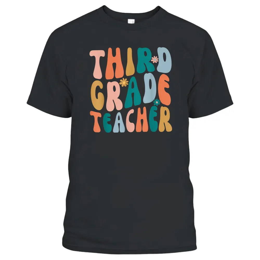 Third Grade Teacher Retro Groovy Design 3rd Grade Teaching T-Shirt