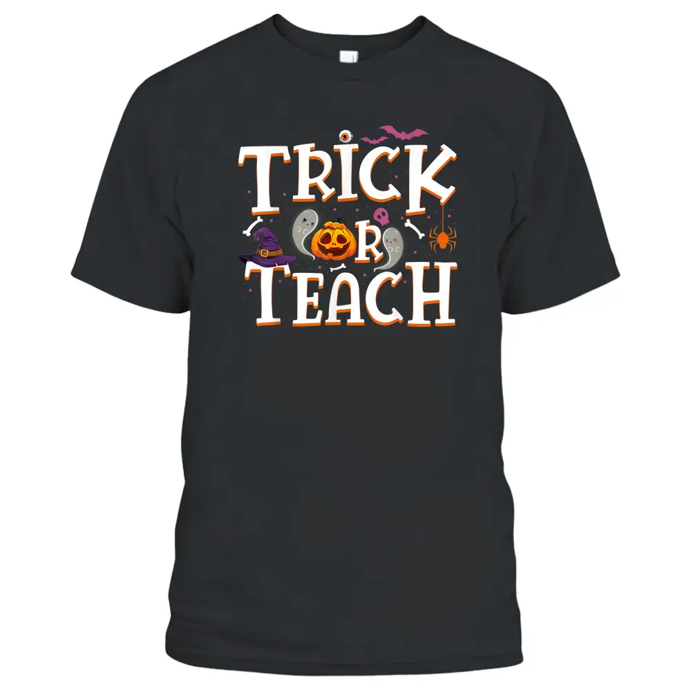 Trick Or Teach Funny Teacher Halloween Costume Cute Ghost T-Shirt