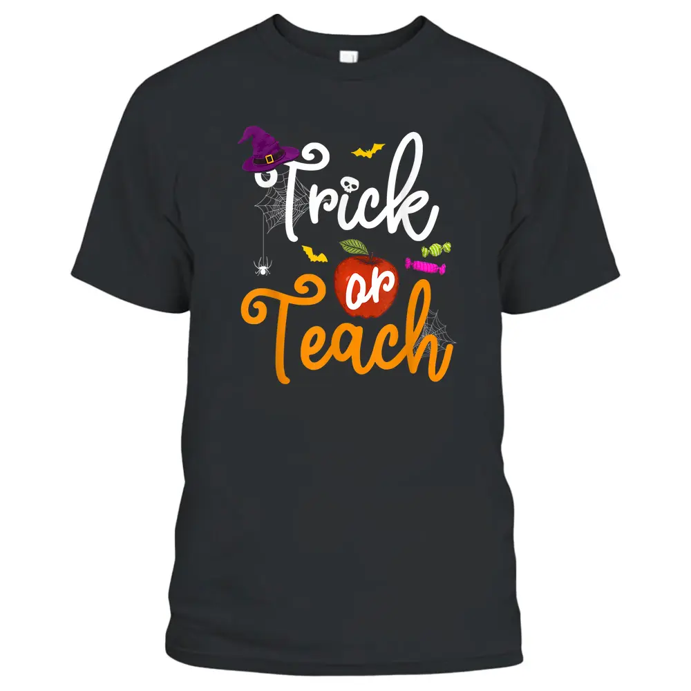 Trick Or Teach Spooky Teacher Halloween Costume Girls Women T-Shirt