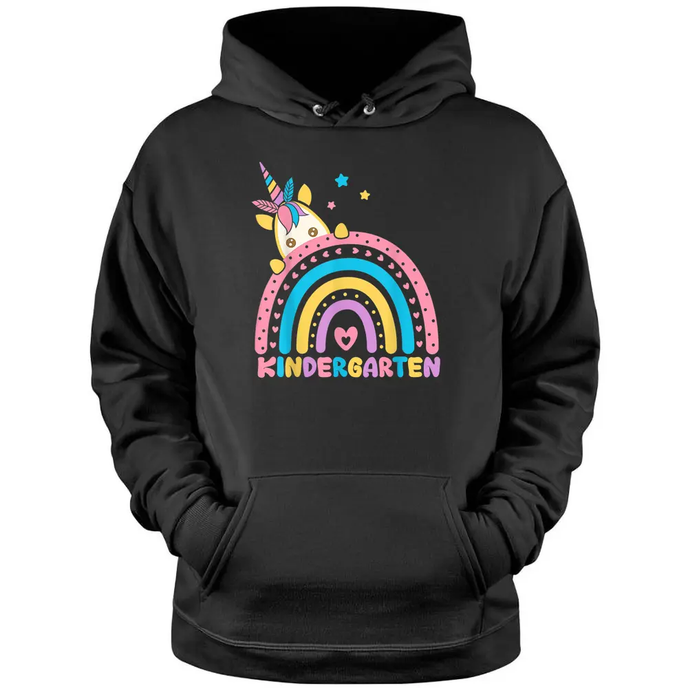 Unicorn Rainbow Kindergarten Teacher First Day Of School Pullover Hoodie