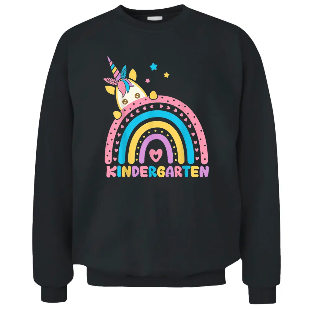 Unicorn Rainbow Kindergarten Teacher First Day Of School Pullover Sweatshirt