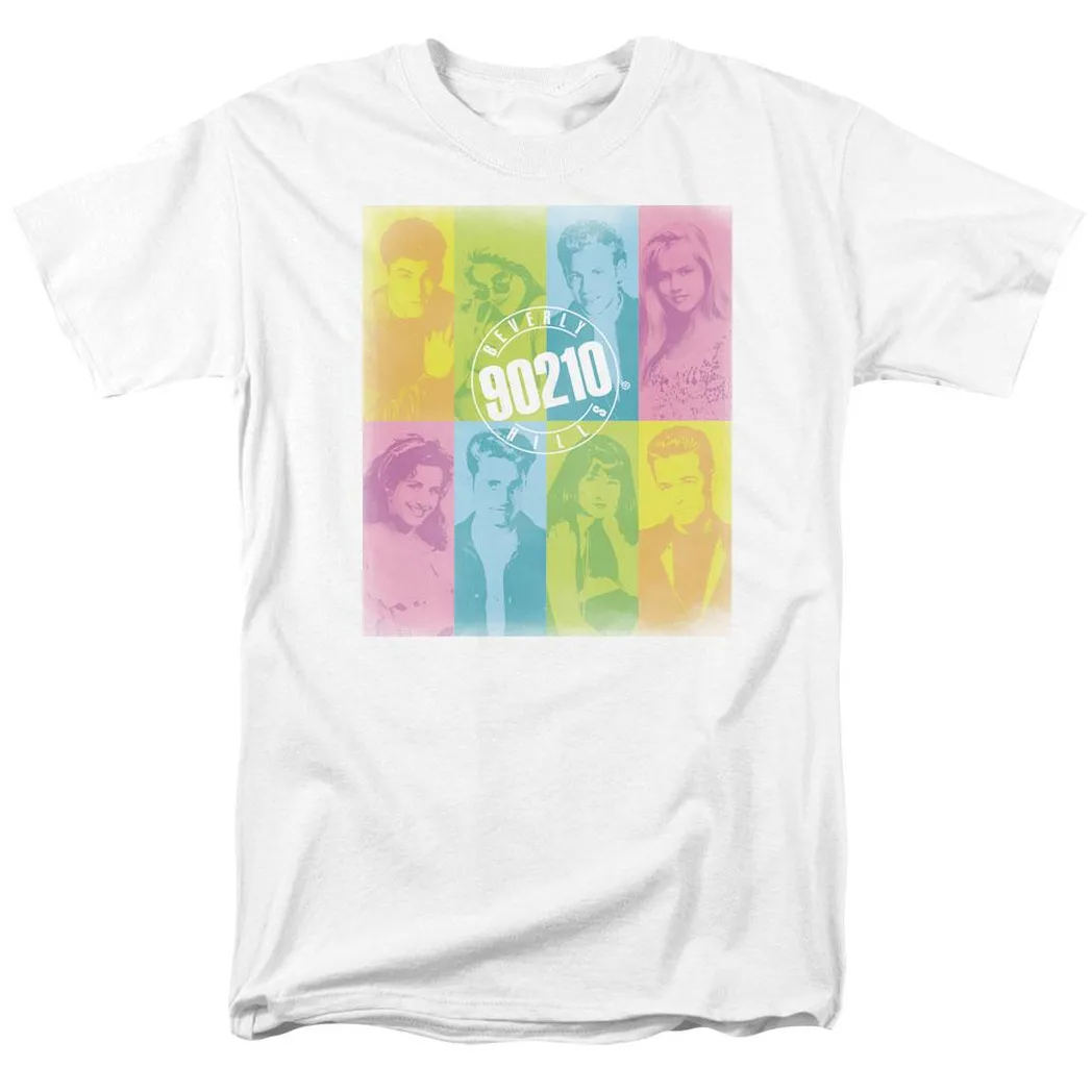 90210 Color Block of Friends Mens T Shirt White