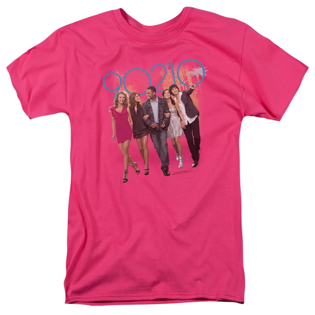 90210 Walk Down the Street Mens T Shirt Hot Pink