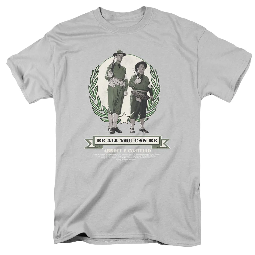 Abbott & Costello Be All You Can Be Mens T Shirt Silver