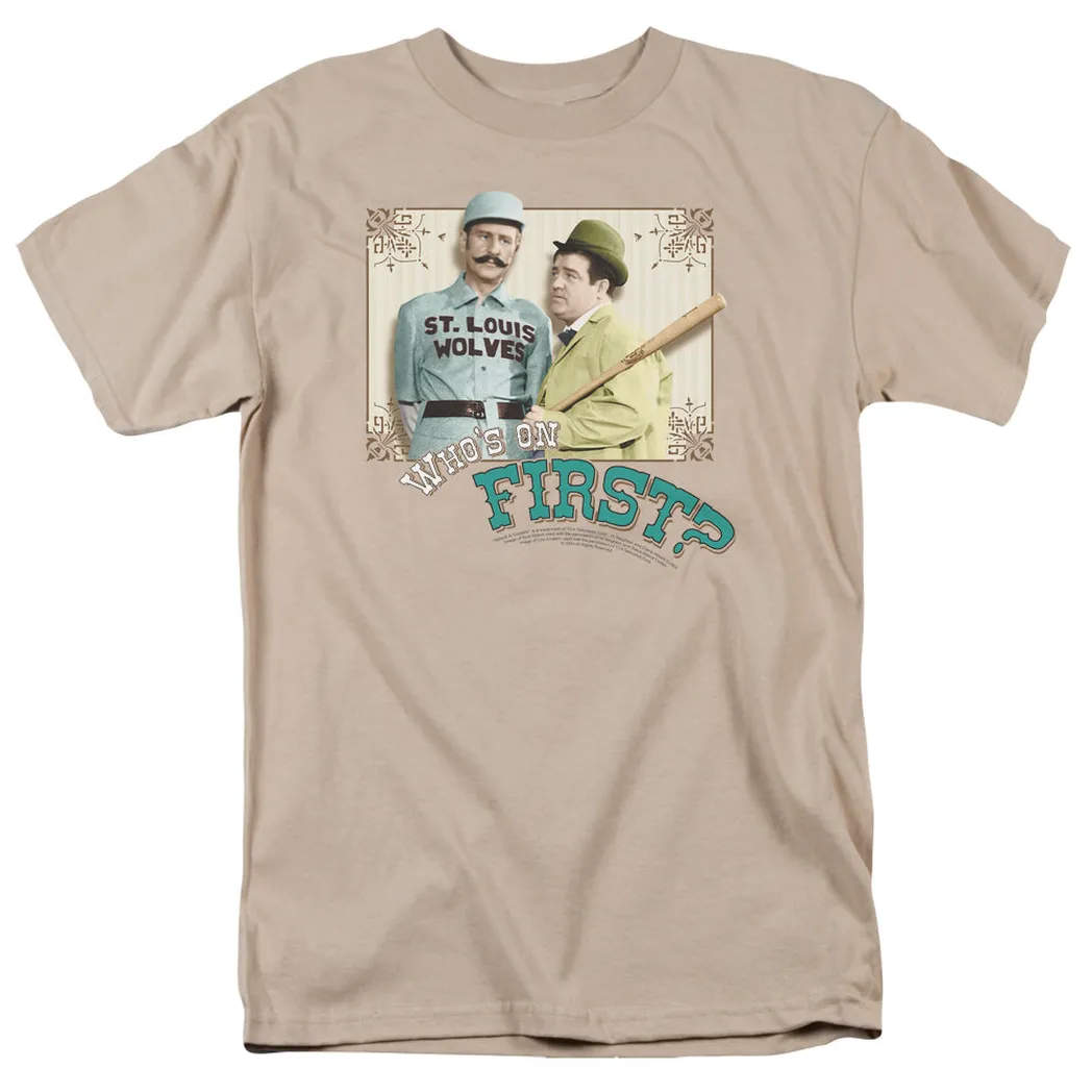 Abbott & Costello Whos On First Mens T Shirt Sand