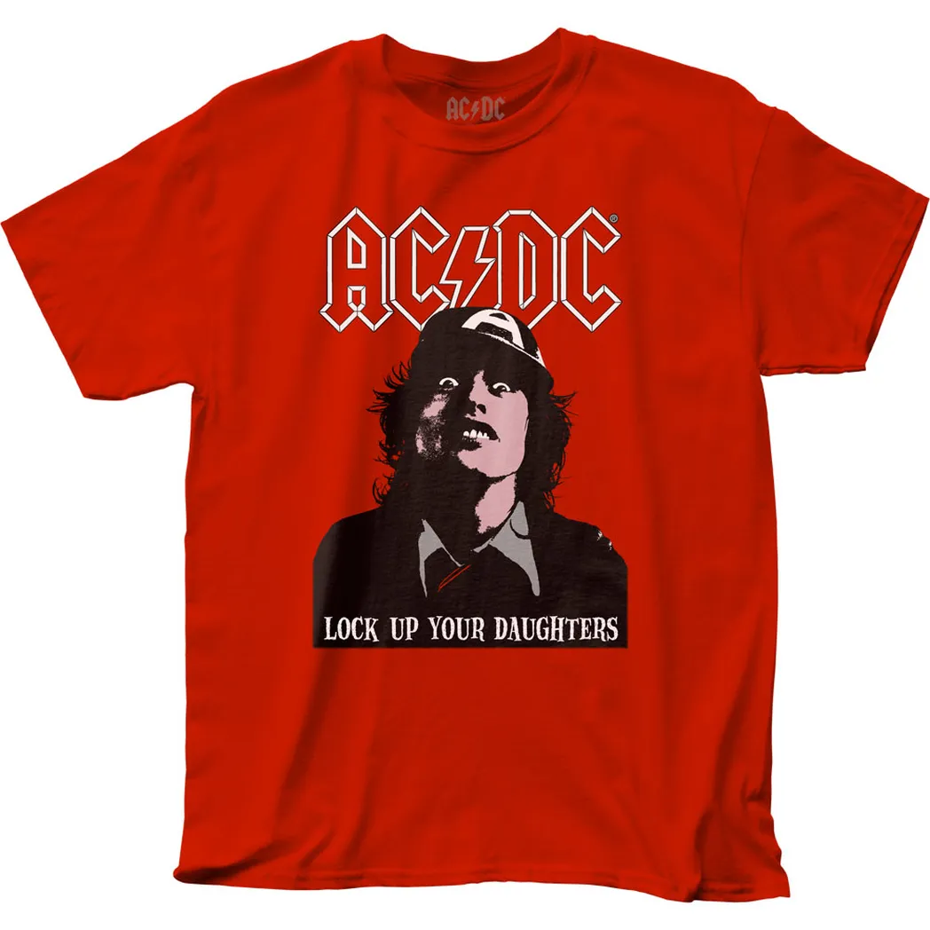 AC/DC Lock Up Your Daughters Mens T Shirt Red