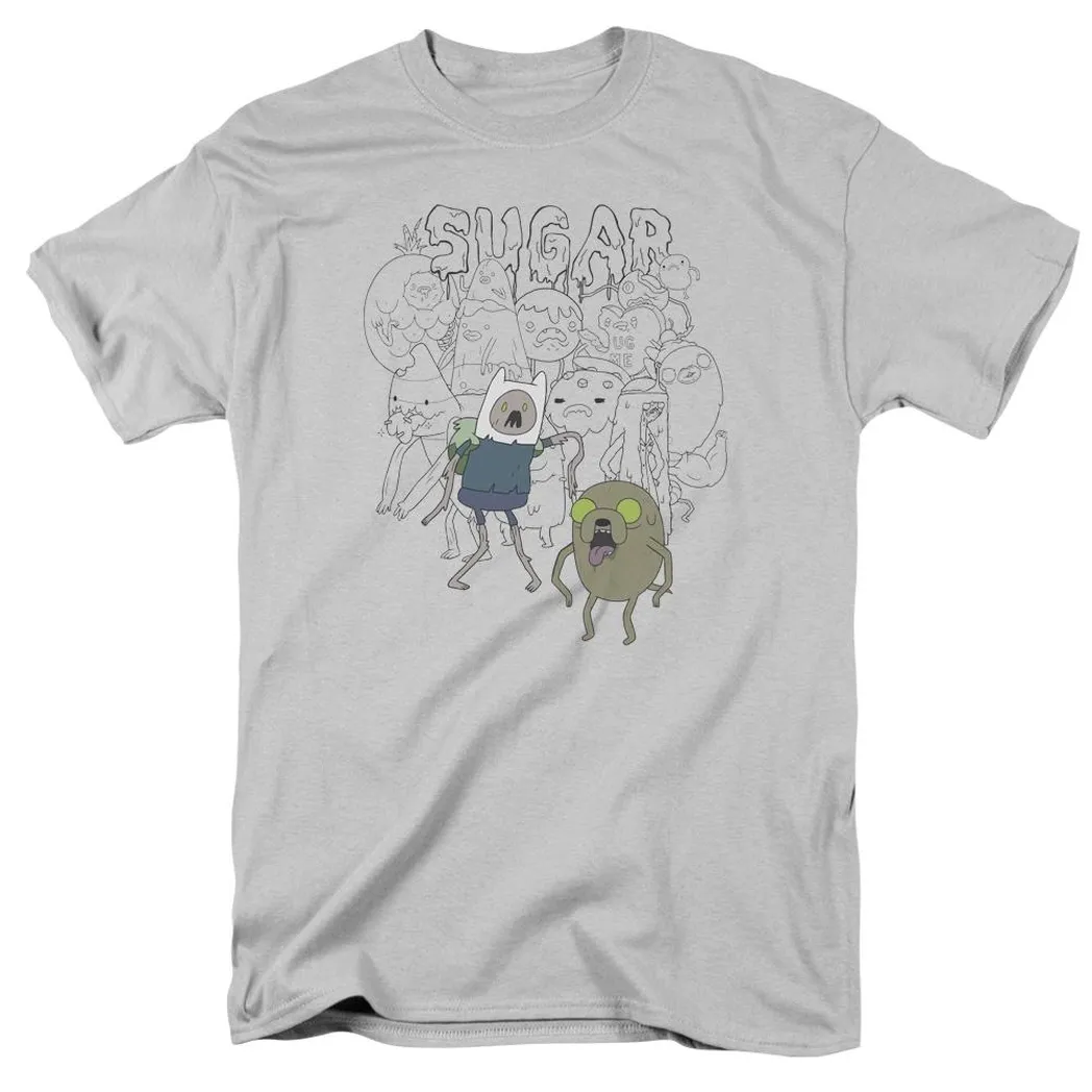 Adventure Time Sugar Zombies Mens T Shirt Silver