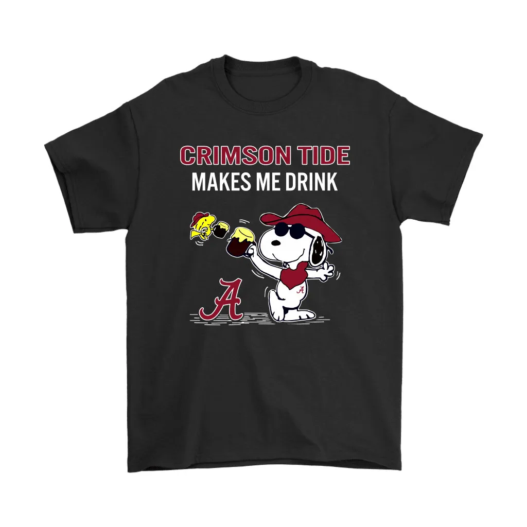 Alabama Crimson Tide Makes Me Drink Snoopy And Woodstock Unisex T-Shirt, Hoodie, Sweatshirt