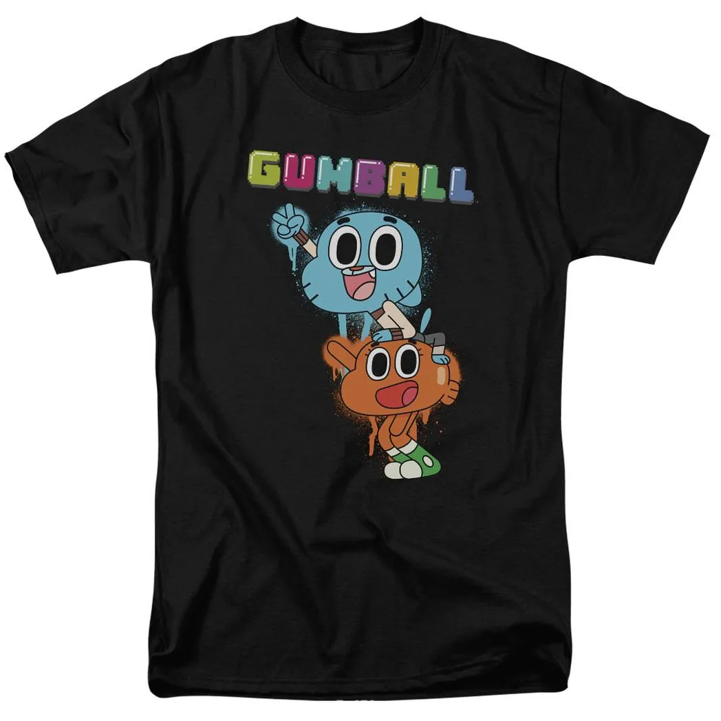 Amazing World of Gumball Gumball Spray Mens T Shirt Black