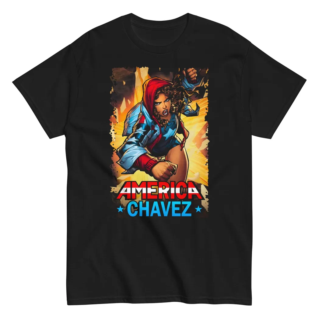 America Chavez Animated Mens T-Shirt Black