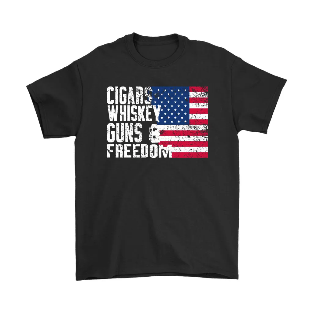 America Independence Day Cigars Whiskey Guns And Freedom Unisex T-Shirt, Hoodie, Sweatshirt