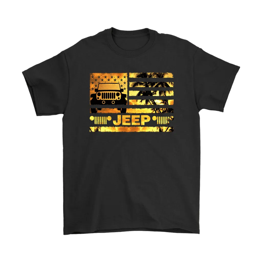 American Flag Jeep In Sunset This Is My Ride Unisex T-Shirt, Hoodie, Sweatshirt