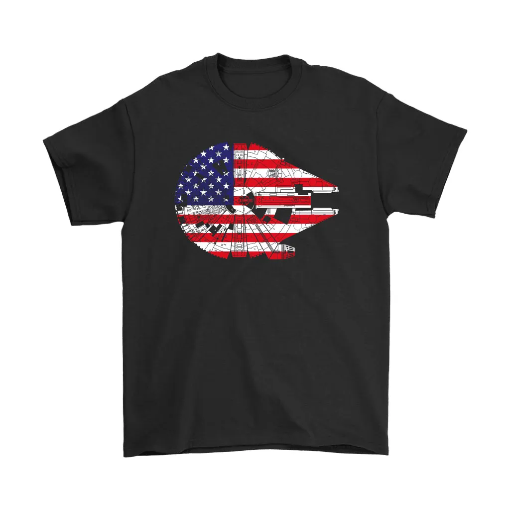 American Flag Millennium Falcon Star Wars Unisex T-Shirt, Hoodie, Sweatshirt