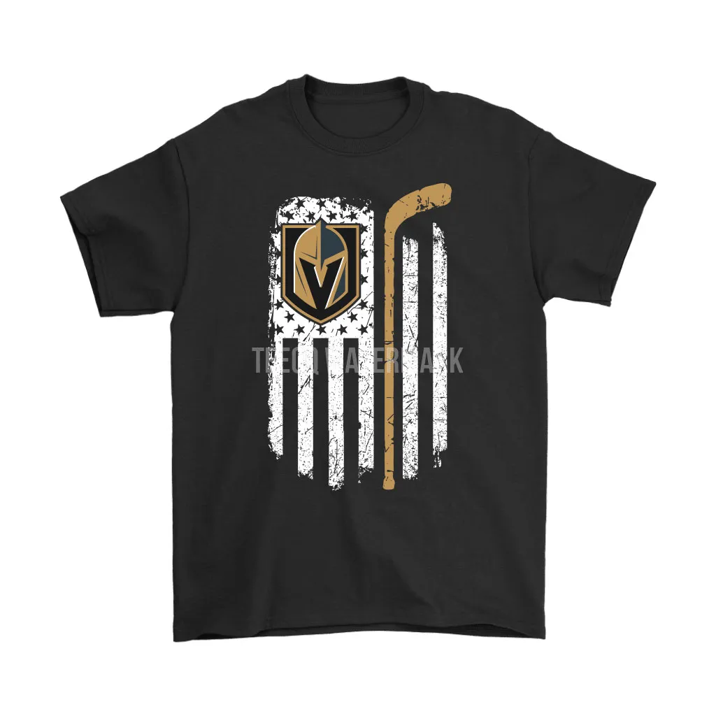 American Vegas Golden Knights Flag With Hockey Stick Unisex T-Shirt, Hoodie, Sweatshirt