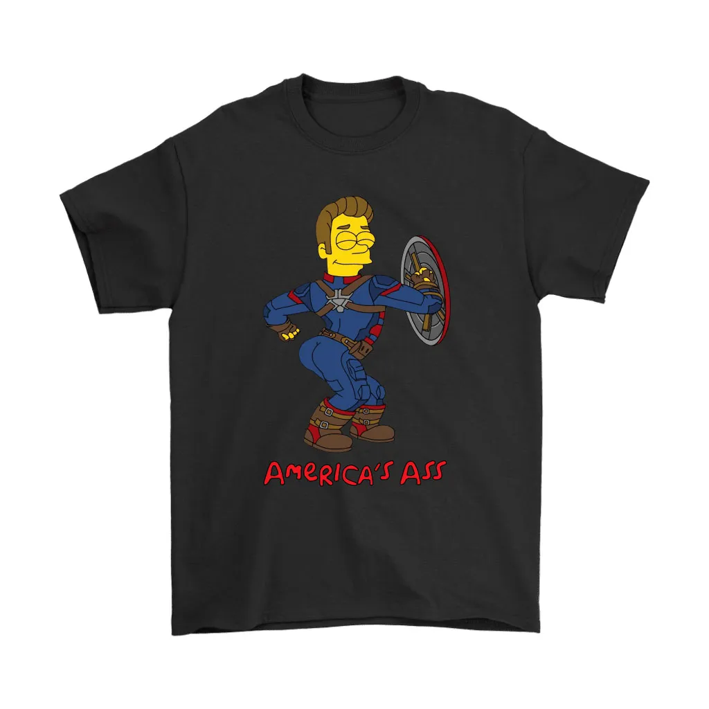 Americas Ass The Simpsons Captain America Unisex T-Shirt, Hoodie, Sweatshirt