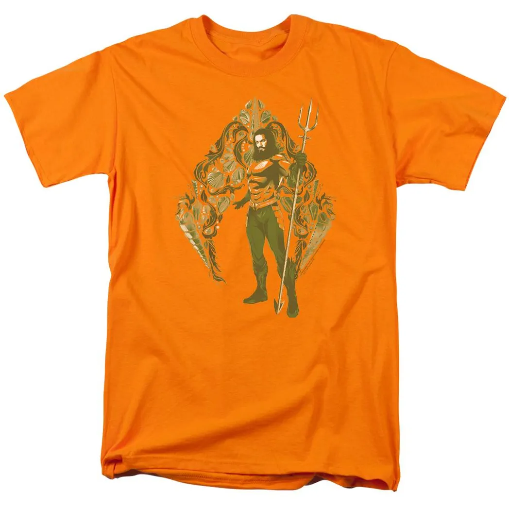 Aquaman Movie Shells Mens T Shirt Orange