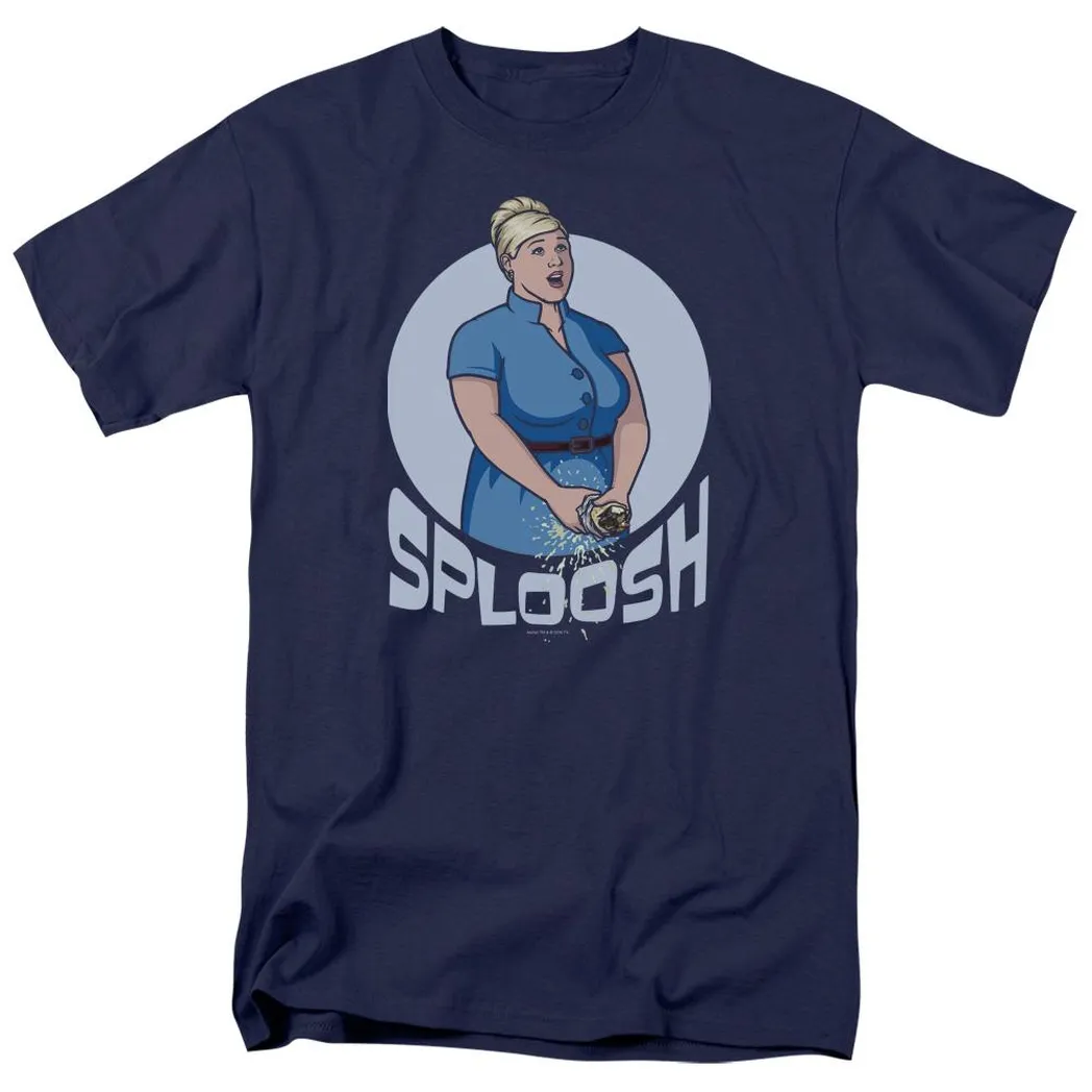 Archer Sploosh Mens T Shirt Navy Blue Blue