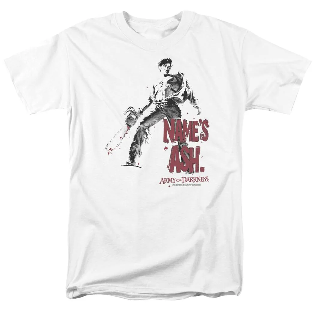 Army Of Darkness Names Ash Mens T Shirt White