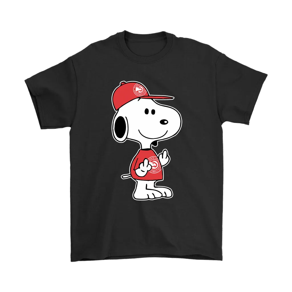 Atlanta Hawks Snoopy Double Middle Fingers Fck You Nba Unisex T-Shirt, Hoodie, Sweatshirt