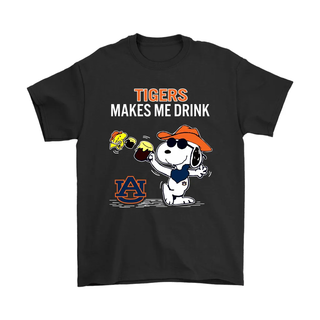 Auburn Tigers Makes Me Drink Snoopy And Woodstock Unisex T-Shirt, Hoodie, Sweatshirt