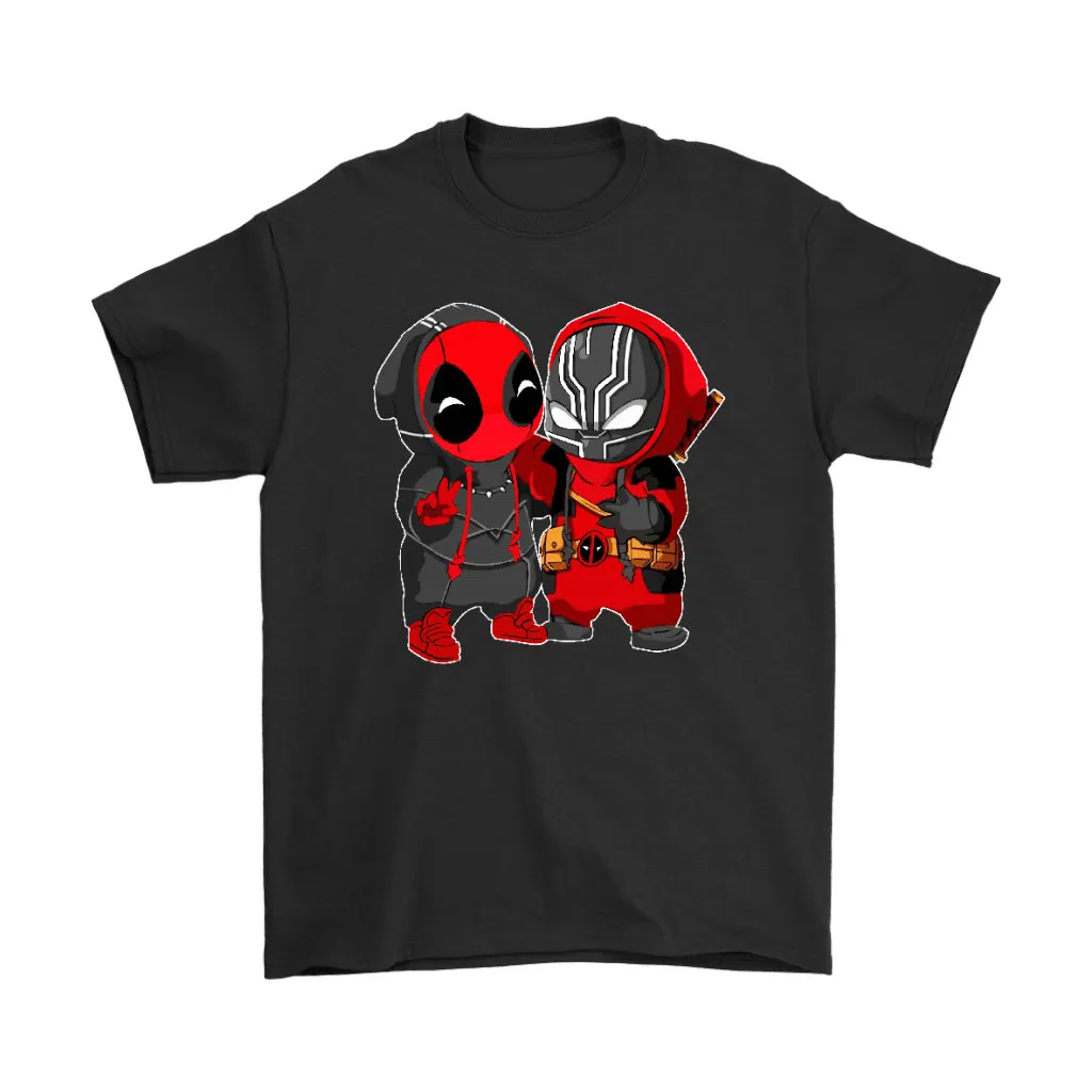 Baby Black Panther And Deadpool Costume Switch Cute Unisex T-Shirt, Hoodie, Sweatshirt