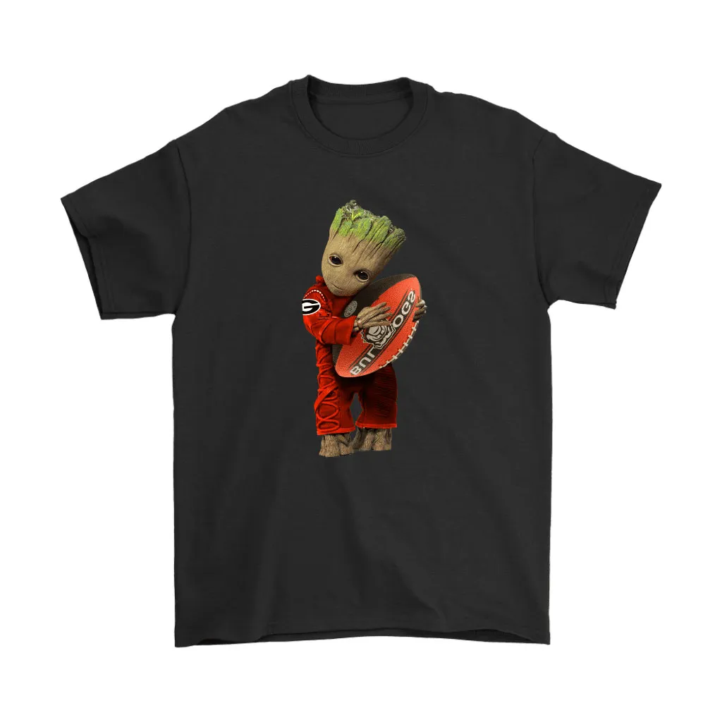 Baby Groot Hugs The Georgia Bulldogs Football Ncaa Unisex T-Shirt, Hoodie, Sweatshirt