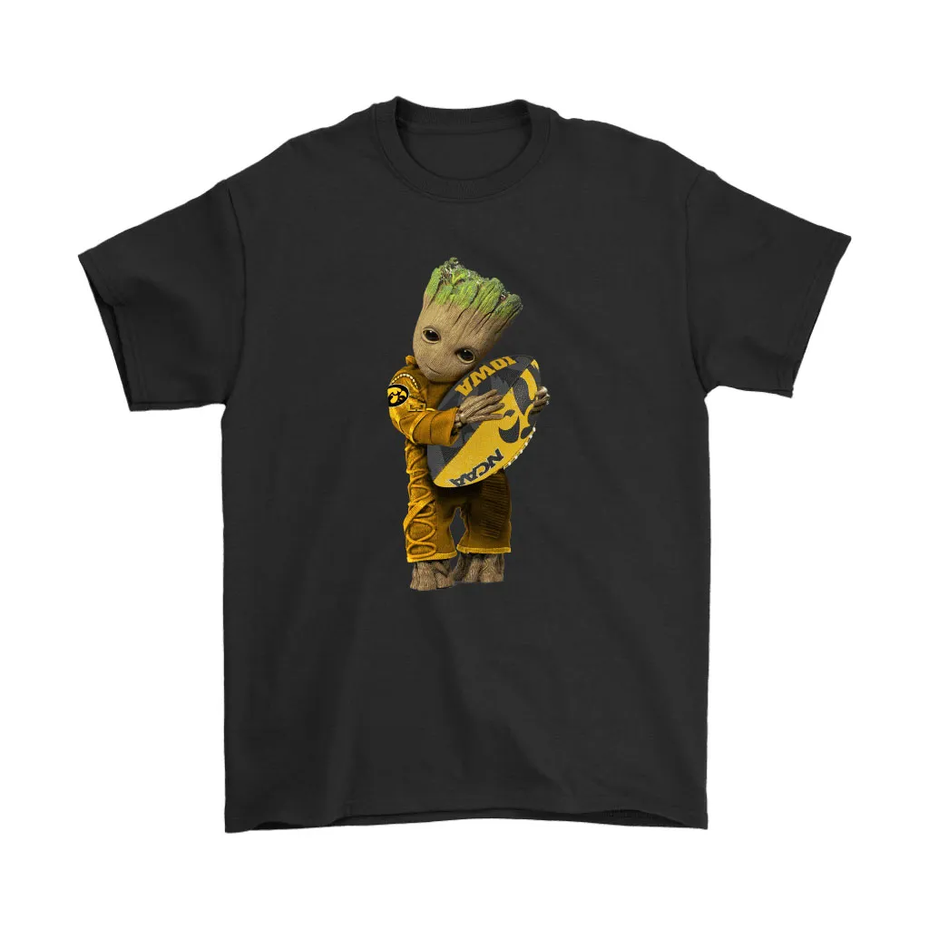 Baby Groot Hugs The Iowa Hawkeyes Football Ncaa Unisex T-Shirt, Hoodie, Sweatshirt