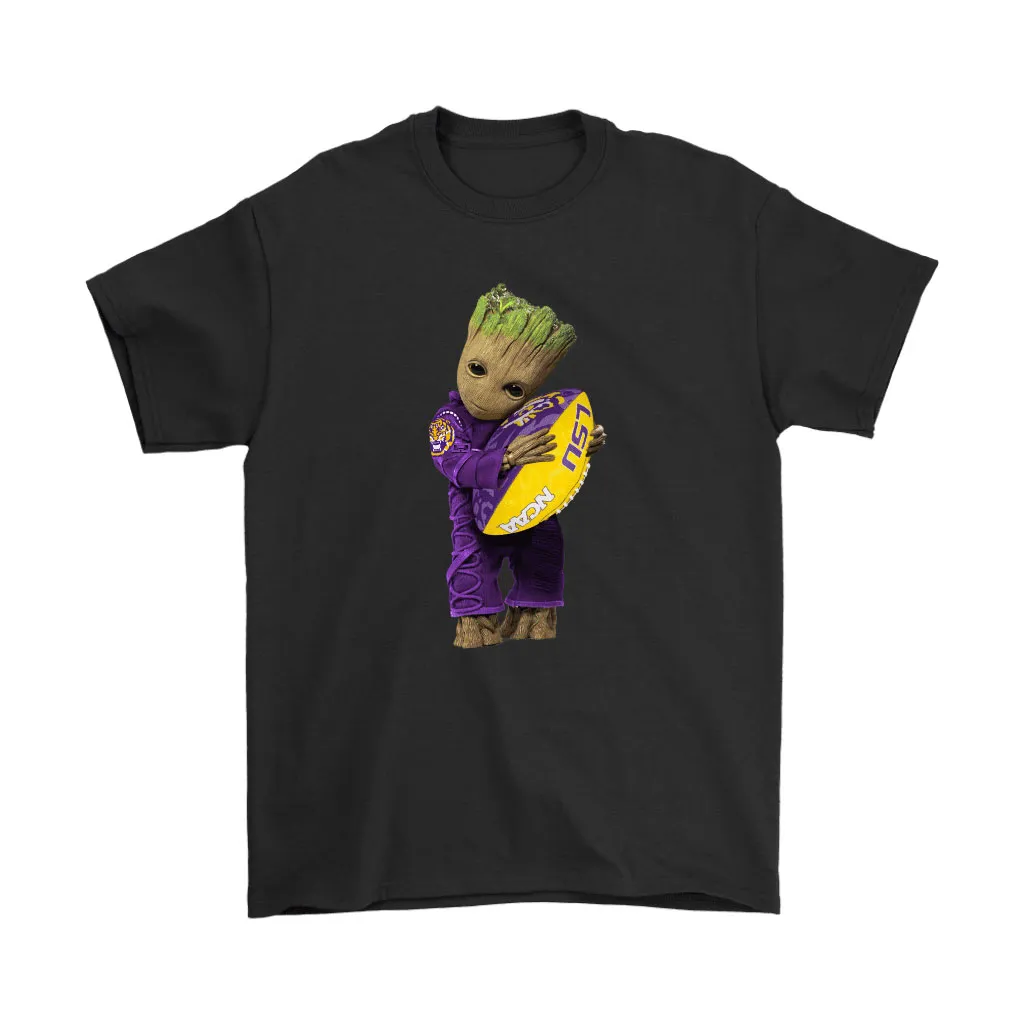 Baby Groot Hugs The Lsu Tigers Football Ncaa Unisex T-Shirt, Hoodie, Sweatshirt