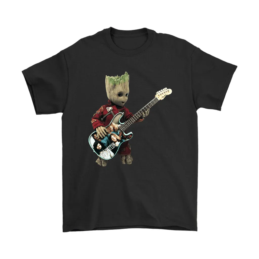 Baby Groot Plays The Led-zeppelin Guitar Unisex T-Shirt, Hoodie, Sweatshirt