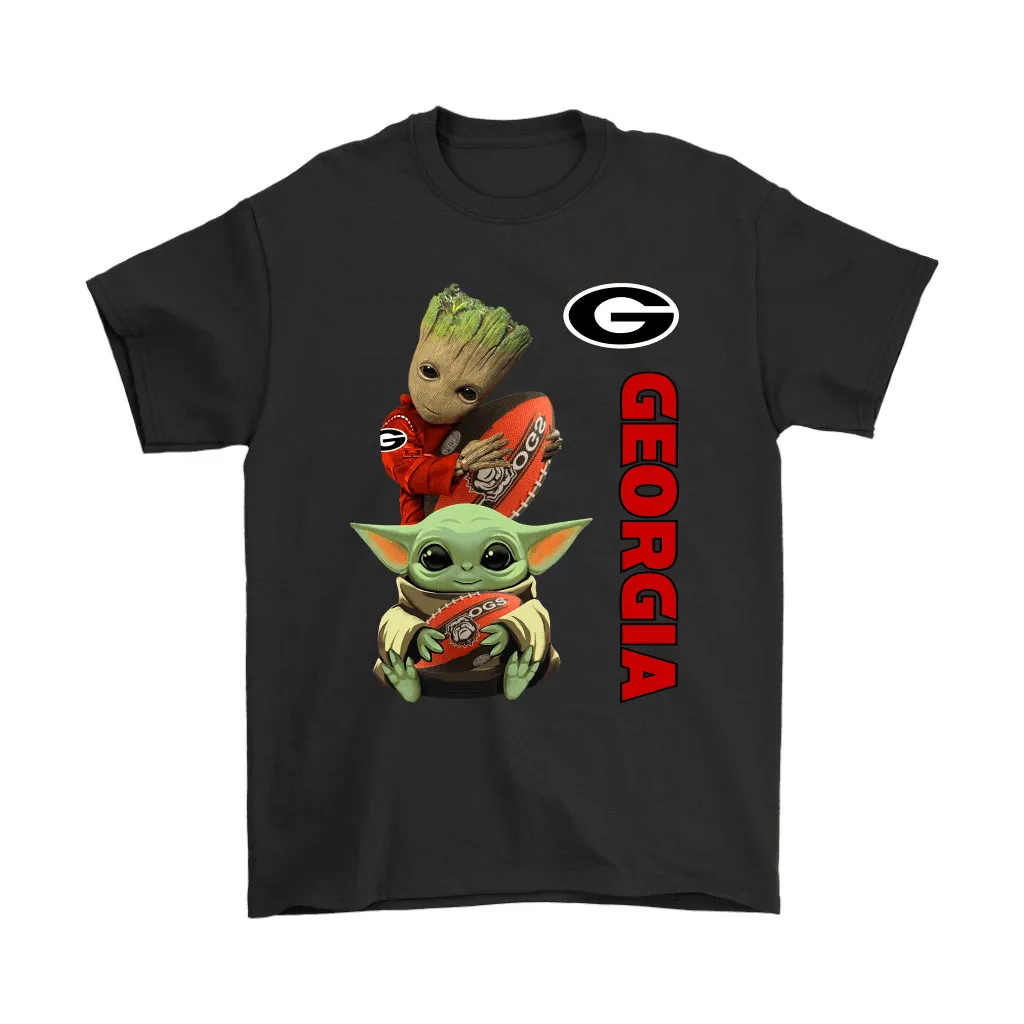 Baby Yoda And Groot Hug Georgia Bulldogs Nacc Unisex T-Shirt, Hoodie, Sweatshirt