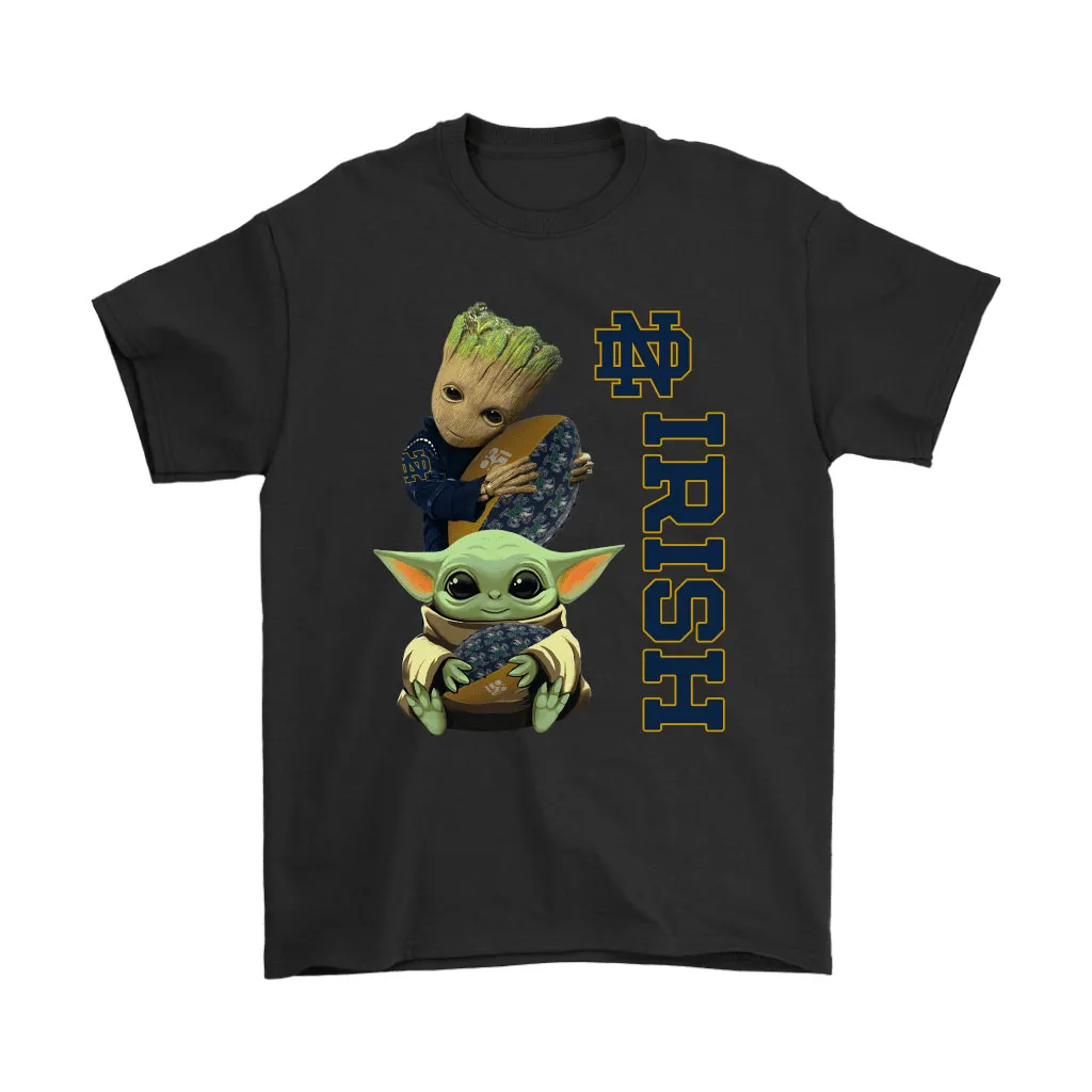 Baby Yoda And Groot Hug Notre Dame Fighting Irish Nacc Unisex T-Shirt, Hoodie, Sweatshirt