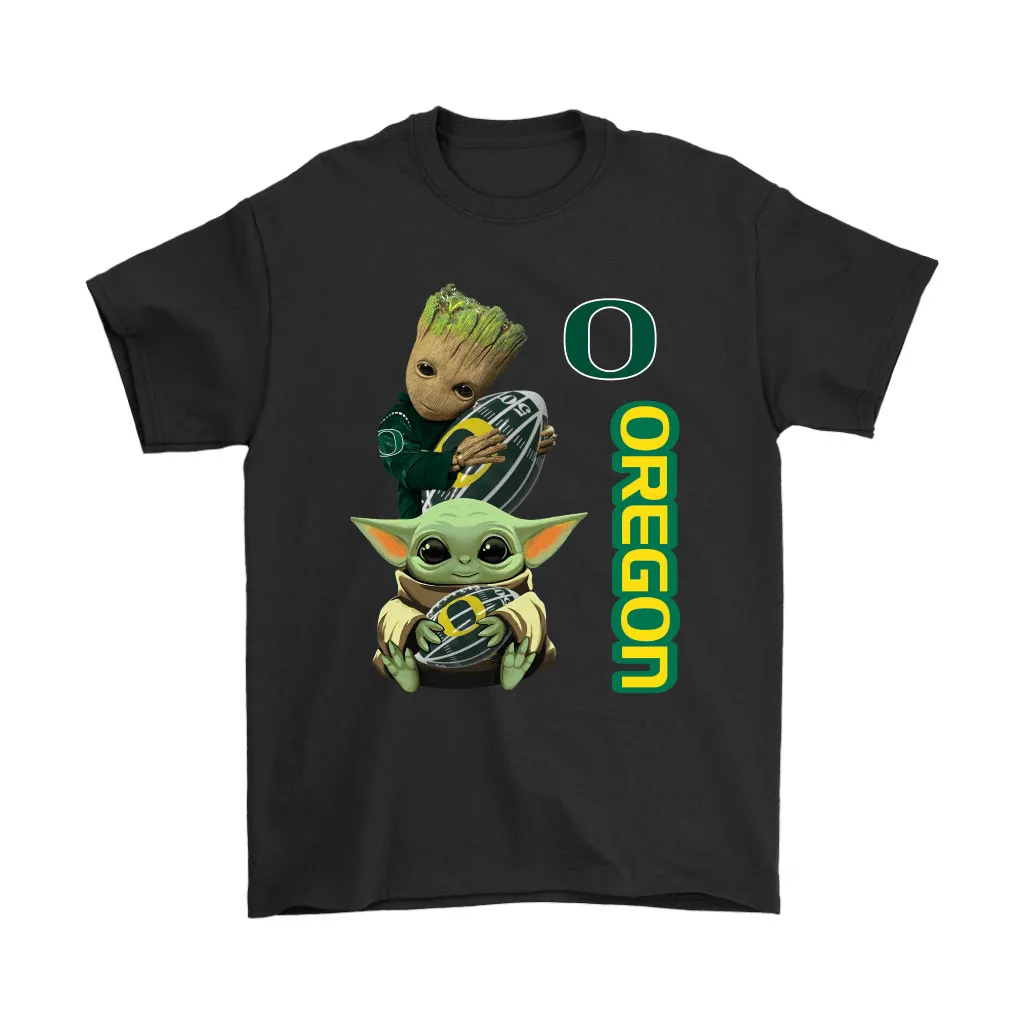 Baby Yoda And Groot Hug Oregon Ducks Nacc Unisex T-Shirt, Hoodie, Sweatshirt