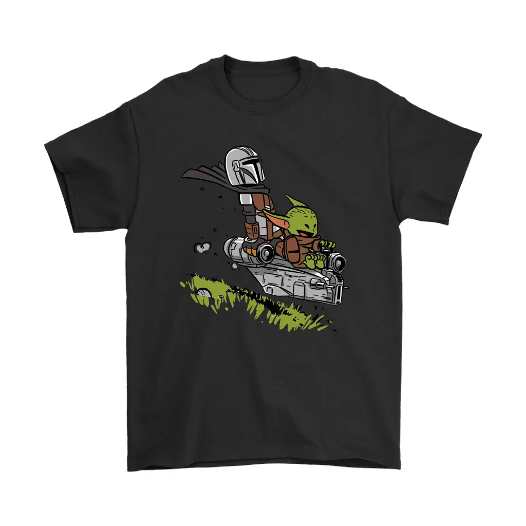 Baby Yoda And Mandalorian Calvin And Hobbes Unisex T-Shirt, Hoodie, Sweatshirt