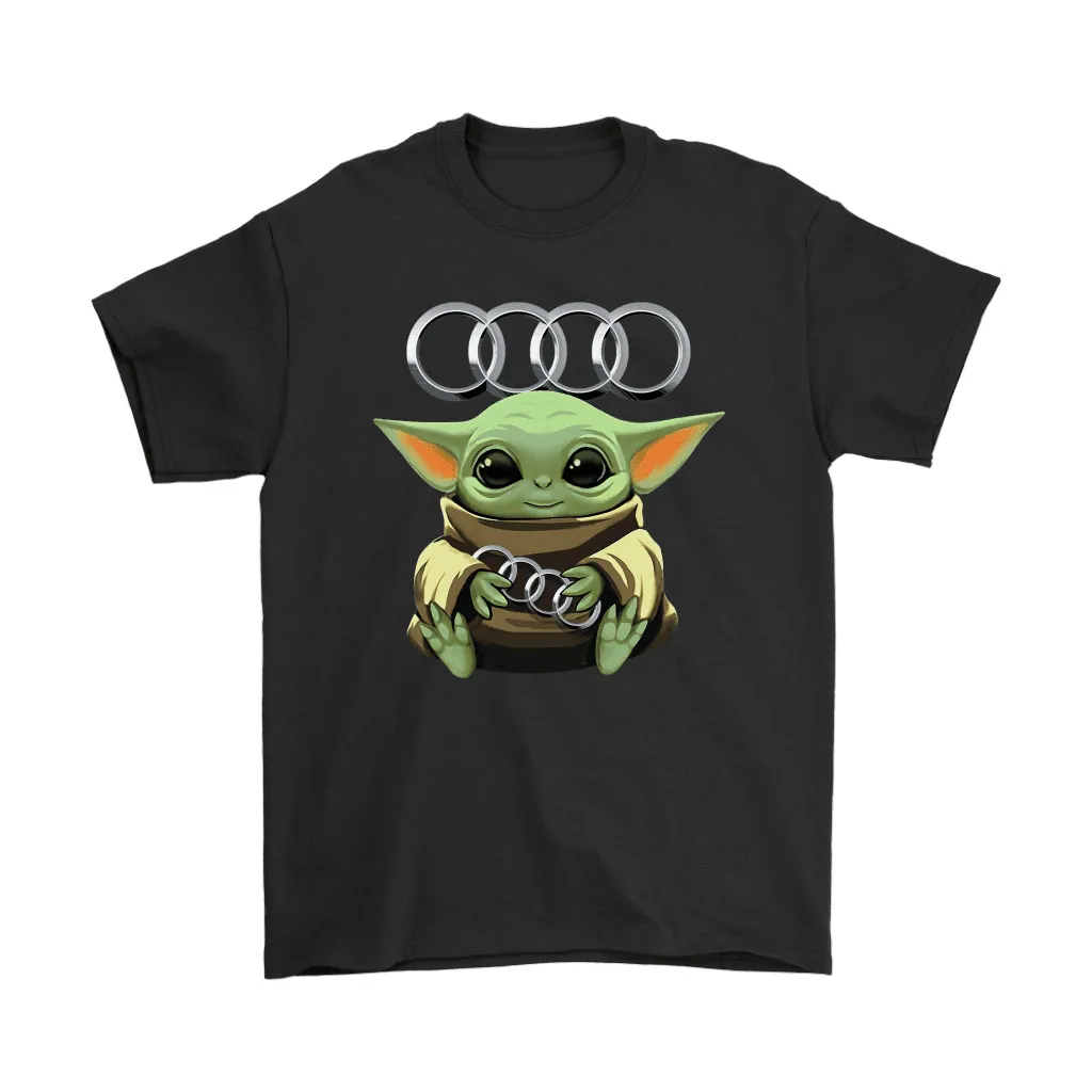 Baby Yoda Hugs Audi Car Logo Star Wars Unisex T-Shirt, Hoodie, Sweatshirt