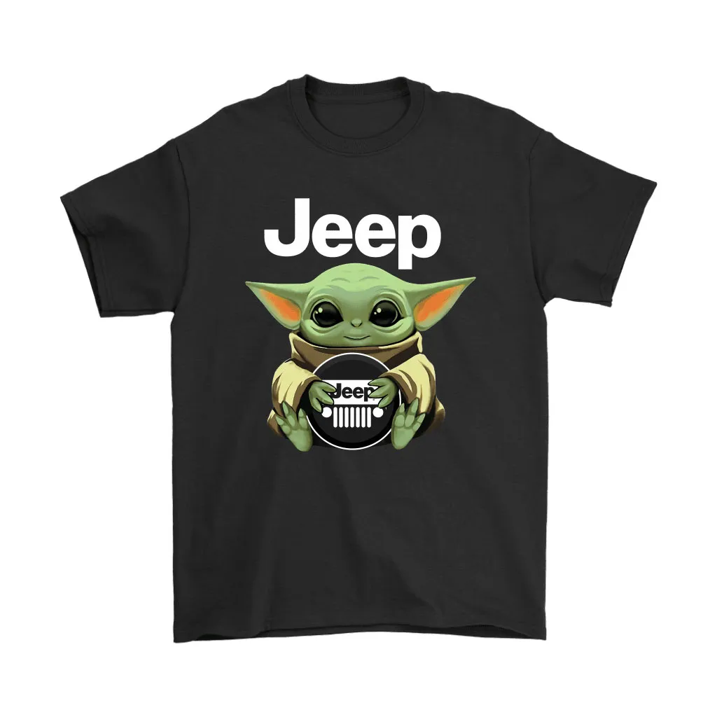 Baby Yoda Hugs Jeep Car Logo Star Wars Unisex T-Shirt, Hoodie, Sweatshirt