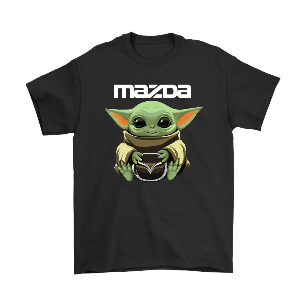 Baby Yoda Hugs Mazda Car Logo Star Wars Unisex T-Shirt, Hoodie, Sweatshirt