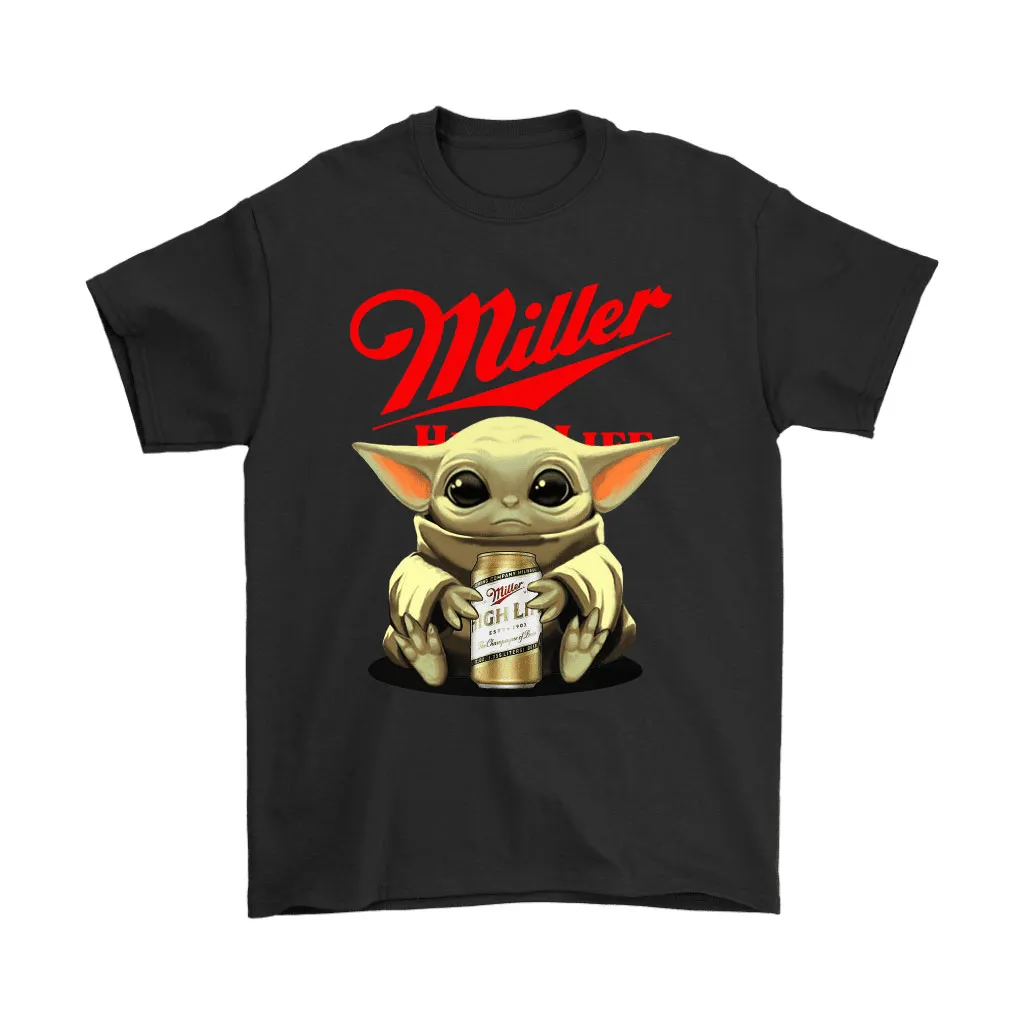 Baby Yoda Hugs Miller High Life Beer Star Wars Unisex T-Shirt, Hoodie, Sweatshirt