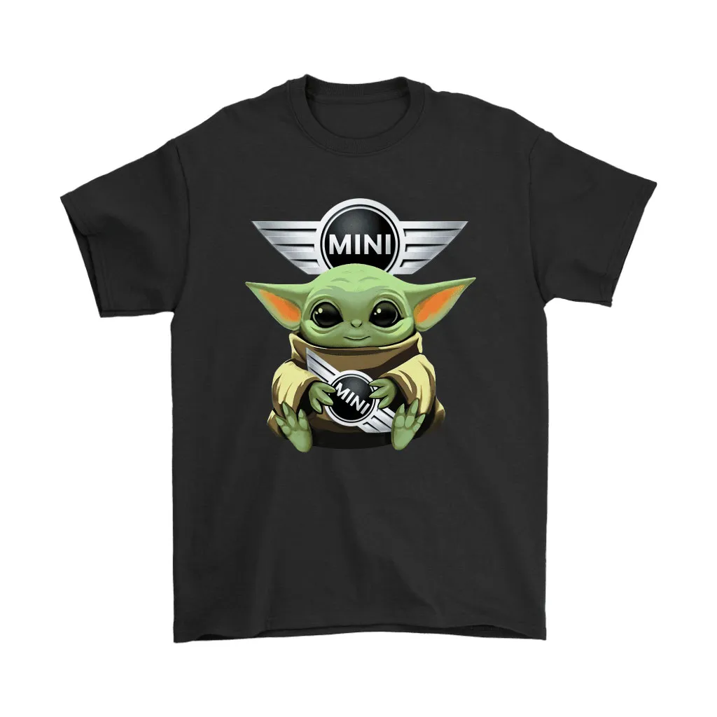 Baby Yoda Hugs Mini-cooper Car Logo Star Wars Unisex T-Shirt, Hoodie, Sweatshirt