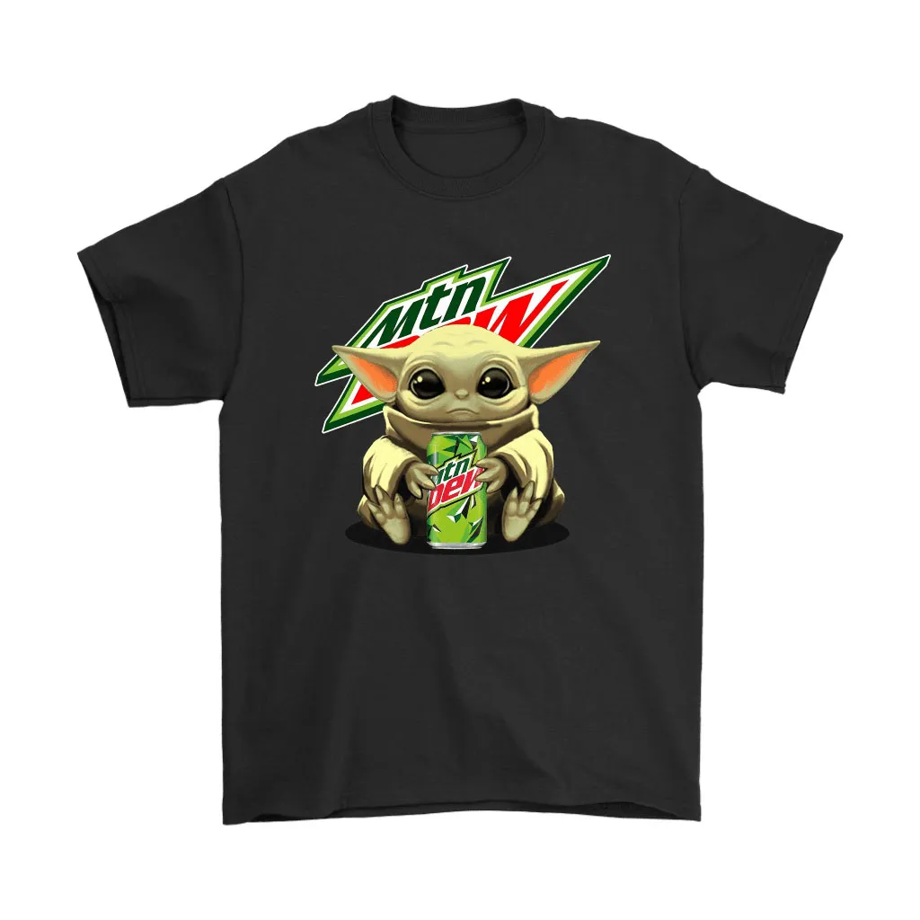 Baby Yoda Hugs Mountain Dew Can Star Wars Unisex T-Shirt, Hoodie, Sweatshirt