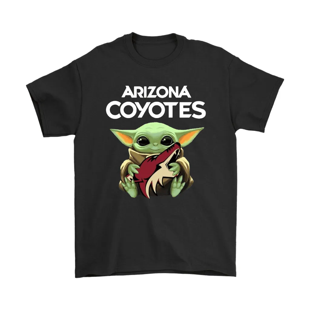 Baby Yoda Hugs The Arizona Coyotes Ice Hockey Unisex T-Shirt, Hoodie, Sweatshirt