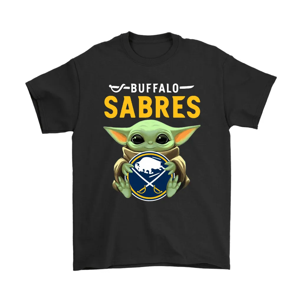 Baby Yoda Hugs The Buffalo Sabres Ice Hockey Unisex T-Shirt, Hoodie, Sweatshirt