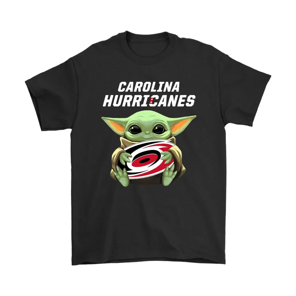 Baby Yoda Hugs The Carolina Hurricanes Ice Hockey Unisex T-Shirt, Hoodie, Sweatshirt